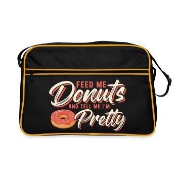 Donne-moi des donuts, dis-moi que je suis jolie - Sac Retro - noir/or - Devant