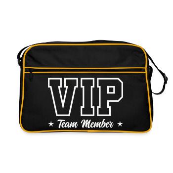 VIP Teammitglied Stil – Großes Display - Retro Tasche - Schwarz/Gold - Vorne