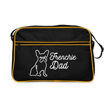 Dessin du dessin du Papa Français - Sac Retro - noir/or - Devant