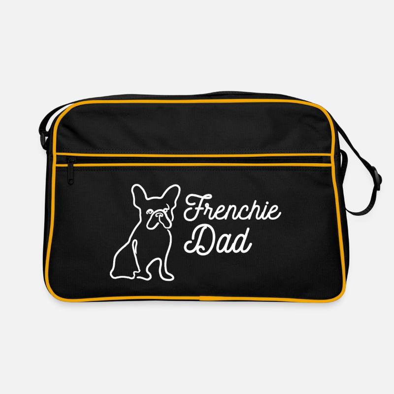 Dessin du dessin du Papa Français - Sac Retro - noir/or