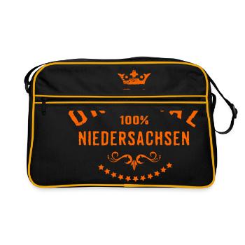 Städte Motiv Niedersachsen RAHMENLOS City Geschenk - Retro Tasche - Schwarz/Gold - Vorne