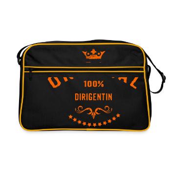 Original 100 Prozent Dirigentin - RAHMENLOS Beruf - Retro Tasche - Schwarz/Gold - Vorne