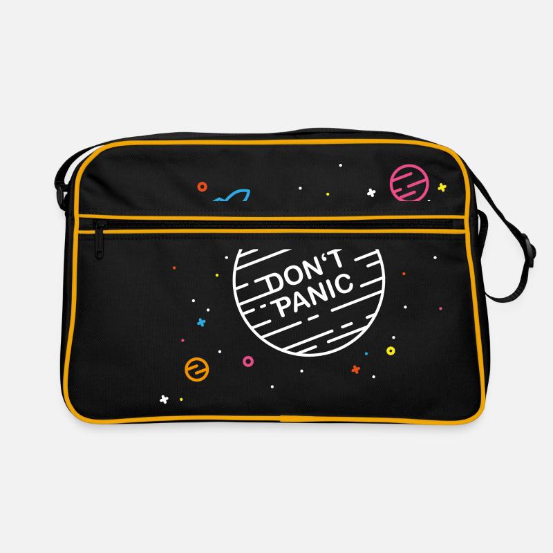 Do not panic - Retro Bag - black/gold