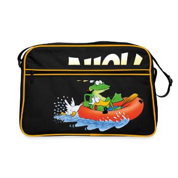 froschspeed ahoi - Retro Tasche - Schwarz/Gold - Vorne