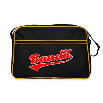 bandit voleur crime autocollant criminel hooligan gang - Sac Retro - noir/or - Devant