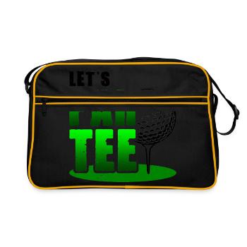 Let's Par Tee Golf Player Golfing Golf Course Golf - Retro Tasche - Schwarz/Gold - Vorne