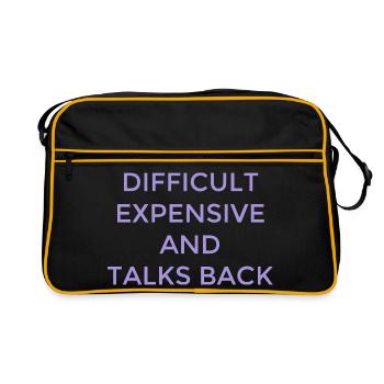 Difficult Women Expensive Clever Mouth - Retro Bag - black/gold - Front