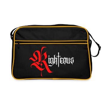 Gothic Righteous Design with Sword with white text - Retro Bag - black/gold - Front