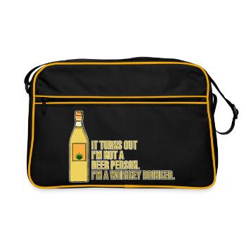 Whiskey Saying Whiskey Drinker Whiskey Lovers - Retro Bag - black/gold - Front