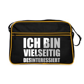 I am disinterested in many ways - Retro Bag - black/gold - Front