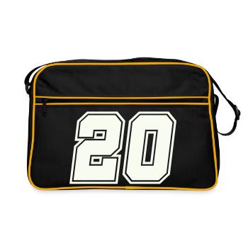 20 Zahl - Retro Tasche - Schwarz/Gold - Vorne