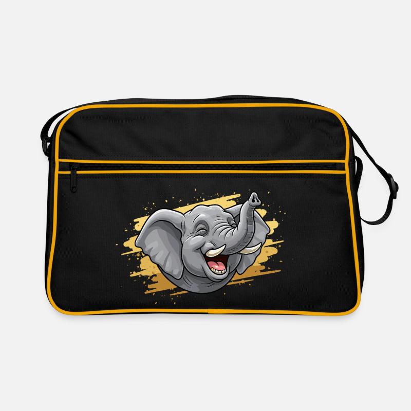 Laughing Elephant Head Comic Retro Bag