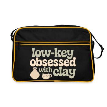 Still tonverliebt | Töpfern Keramik - Retro Tasche - Schwarz/Gold - Vorne