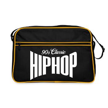 90er-Jahre-Classic-Hip-Hop-Logo - Retro Tasche - Schwarz/Gold - Vorne