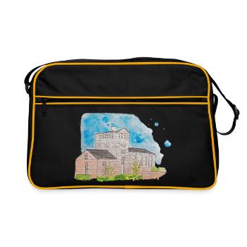 Borchemich Kirche Erkelenz 41812 Kreis Heinsberg - Retro Tasche - Schwarz/Gold - Vorne
