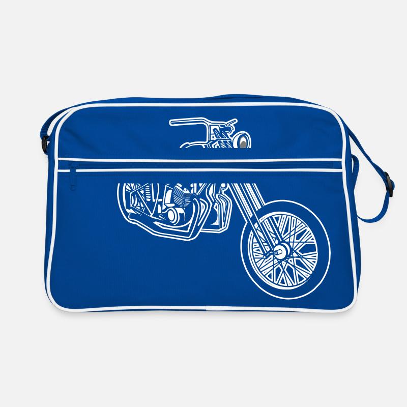 Chopper / Bobber Motorrad 01_weiß Retro Tasche