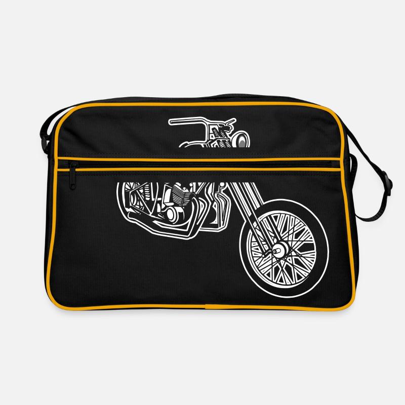 Chopper / Bobber Motorcycle 01_white Retro Bag