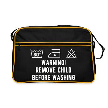 Funny washing instruction - Retro Bag - black/gold - Front