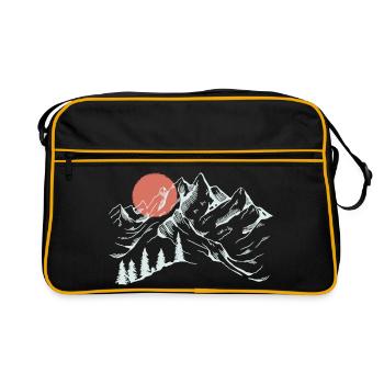 Sunrise Mountain Ridge Silhouette - Retro Bag - black/gold - Front