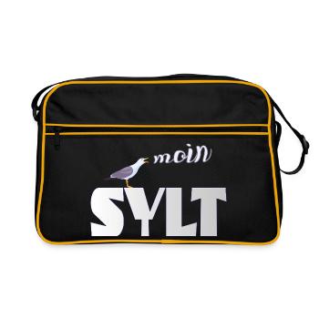 Sylt Möwe & Moin Design - Retro Tasche - Schwarz/Gold - Vorne