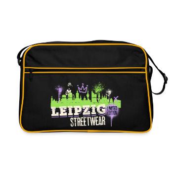 Leipzig Skyline City Germany Graffiti Art - Retro Bag - black/gold - Front