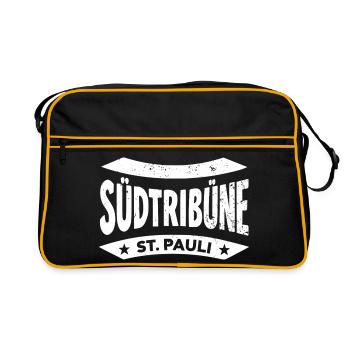 St. Pauli Stadion Fan Hoodie, Socken, Tasse, Cap - Retro Tasche - Schwarz/Gold - Vorne