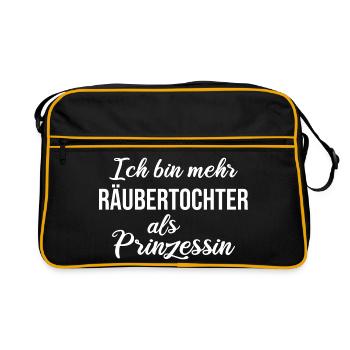 I'm more of a robber's daughter than a princess - Retro Bag - black/gold - Front