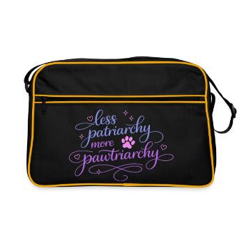 less patriarchy, more pawtriarchy - Retro Tasche - Schwarz/Gold - Vorne