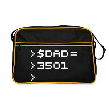 DAD 8-Bit Code Nerd Pixel Terminal Retro - Retro Bag - black/gold - Front