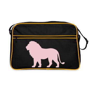 Pastell LöwenSilhouette - Retro Tasche - Schwarz/Gold - Vorne