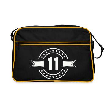 11_zahl - Retro Bag - black/gold - Front