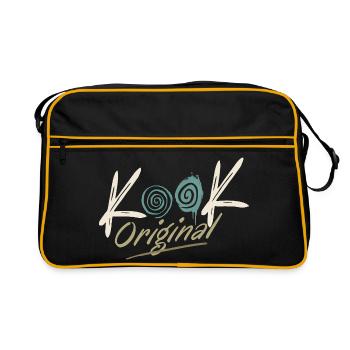 Kook Original Spirale Groovy Retro 70er  - Retro Tasche - Schwarz/Gold - Vorne