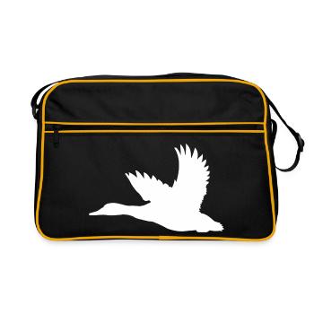 Canard – Parfait pour les chasseurs et les amoureux de la nature - Sac Retro - noir/or - Devant