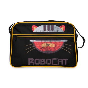 ROBOCAT - Katzen Kater Roboter Comicfigur Geschenk - Sac Retro - noir/or - Devant