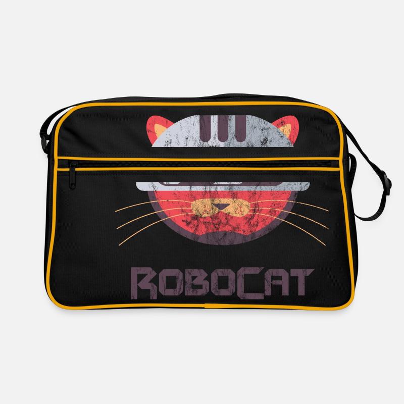 ROBOCAT - Katzen Kater Roboter Comicfigur Geschenk Retro Tasche