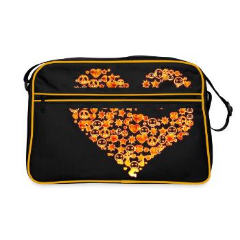 icônes de l'amour - Coeur - Sac Retro - noir/or - Devant