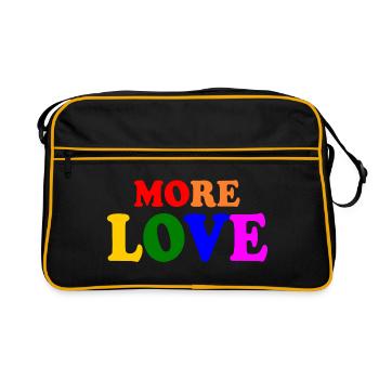 More love - Retro Tasche - Schwarz/Gold - Vorne