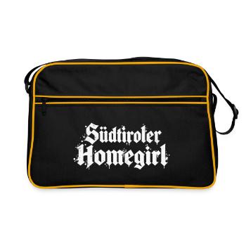 Südtiroler Home Girl Dolomiti Berge Wandern Hiking - Retro Tasche - Schwarz/Gold - Vorne