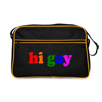 Hi gay - Retro Bag - black/gold - Front