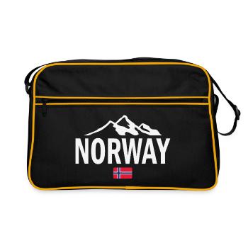 Norway - Norge - Norwegen - Flagge - Skandinavien - Retro Tasche - Schwarz/Gold - Vorne