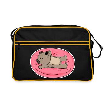 Cute dog lying down - Retro Bag - black/gold - Front