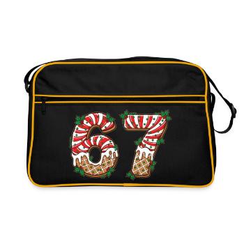 Biscuit numéro 67 en design de glaçage - Sac Retro - noir/or - Devant
