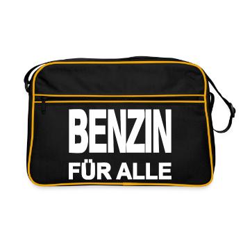 Benzin - Retro Tasche - Schwarz/Gold - Vorne