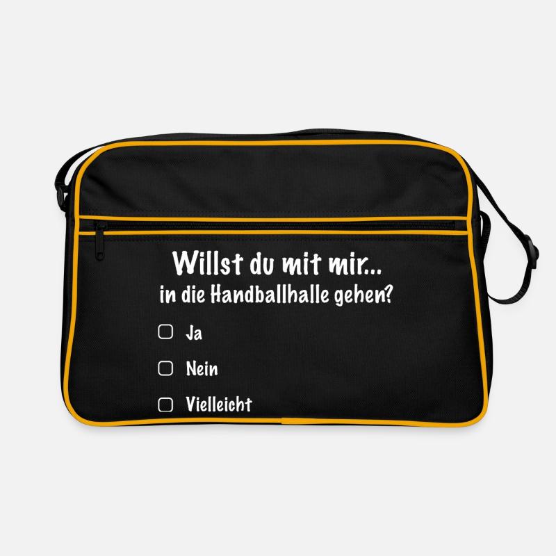 Handballdate Spruch Einladung (Weiß) Retro Tasche