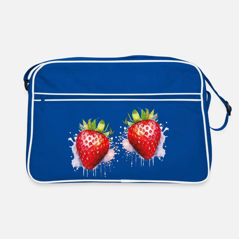Fraises aquarellées Sac Retro