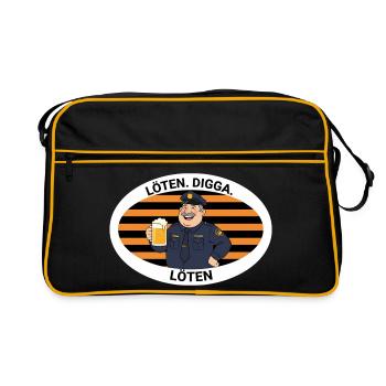 Soldering Digga Police Cartoon - Retro Bag - black/gold - Front