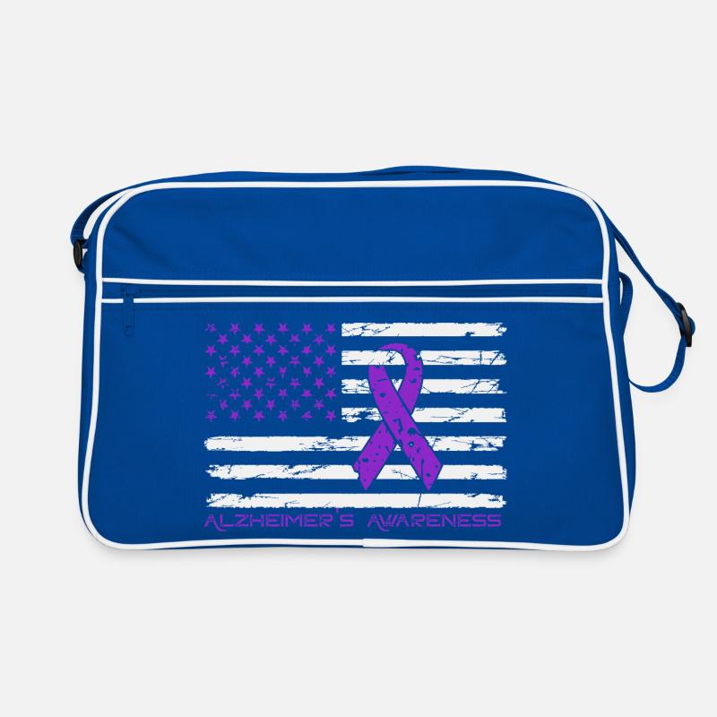 Ruban Violet Alzheimer Drapeau US Sac Retro