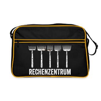 Rechenzentrum Gärtner Nerd Computer Spruch Garten - Retro Tasche - Schwarz/Gold - Vorne