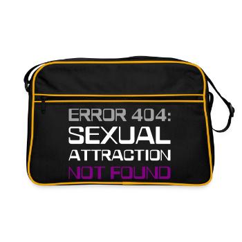 Fehler 404 asexuell - Retro Tasche - Schwarz/Gold - Vorne