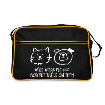 Gott hat ihnen 2 Schweife aufgelegt - Retro Tasche - Schwarz/Gold - Vorne